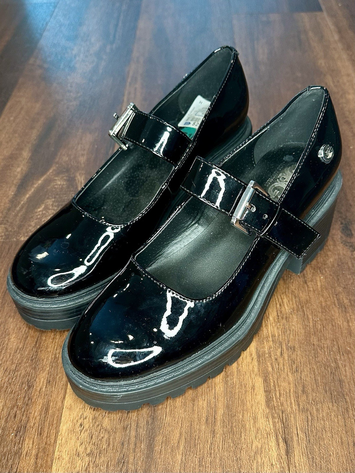 SAOLA GBG Los Angeles Guess "Carlisa" suola a strappo brevetto Mary Janes taglia 7 5 us intime ottimeioni!