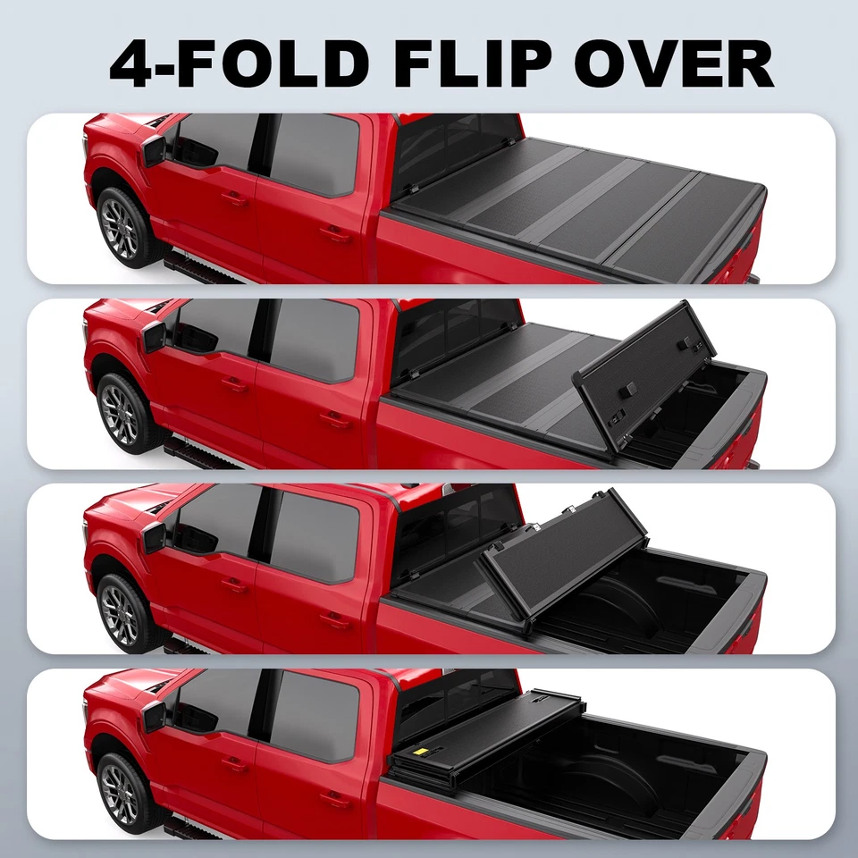 6.5FT Bed FRP Hard Tonneau Cover For 2014-2025 GMC Sierra Chevy Silverado 1500 Foto 2 de 4