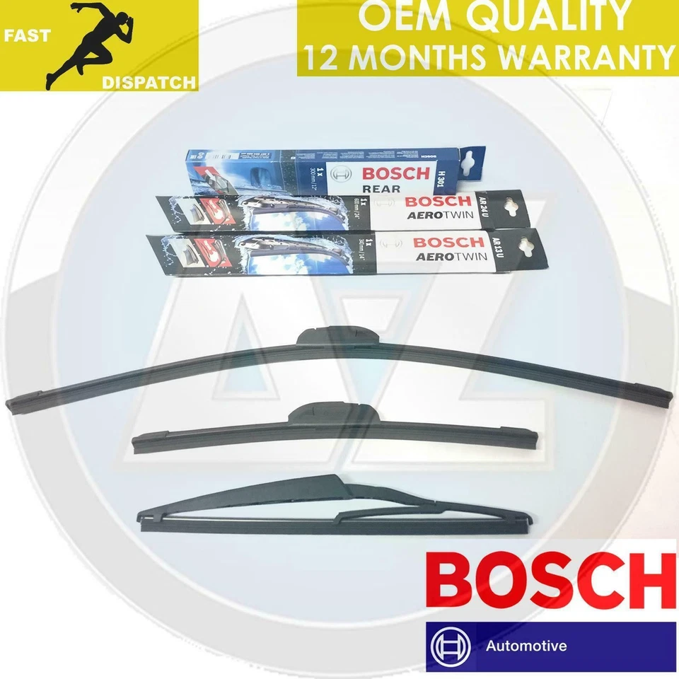 FOR HONDA CIVIC 2.0 TYPE R EP3 FRONT BOSCH AERO FLAT BLADE REAR PLASTIC WIPERS - Image 2 of 4
