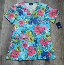NWT Women  s XS Cherokee Floral Print Scrub Top