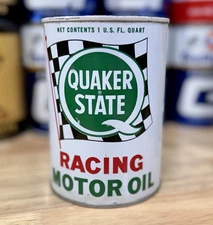 Vintage Quaker State Racing Motor Oil Can Quart Empty