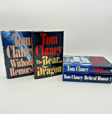 Tom Clancy 4 Book HC Lot Without Remorse Bear Dragon Honor Tiger