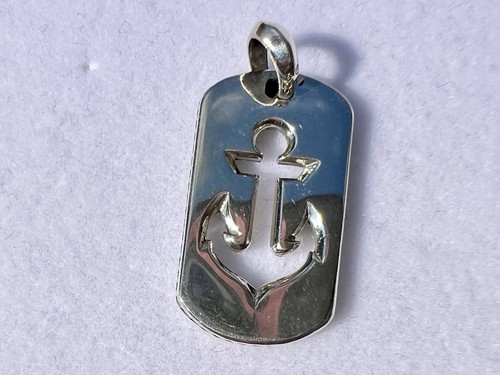 David Yurman Maritime Anchor Dog Tag Pendant Amulet Enhancer Sterling Silver 925 - Picture 5 of 9