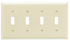 Pass & Seymour Legrand TP4-I TradeMaster Wall Plate 4 Toggle 4 Gang Ivory