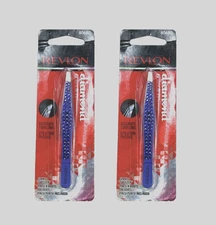 2X Revlon Diamond Collection Slant Tweezer Purple *Damaged Packaging-See Pics*