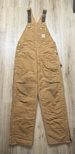VINTAGE Carhartt 6FBQZ Insulted Bib Overalls Size 36 Duck Brown Workwear