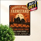 Sleepy Hollow Farm Vintage Halloween Tin Sign Spooky Pumpkin Wall Decor