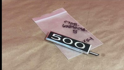 NOS1967 Ford Galaxie Custom 500 2d 4d Sedan quarter panel emblem 