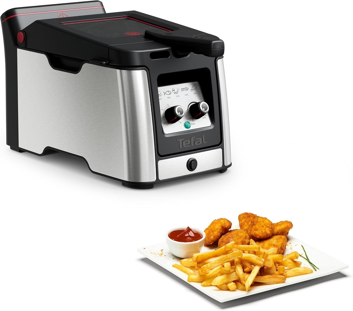 Tefal Clear Duo 3.5L Fryer, Less Smoke and Odor XL Anti-Fog Window FR600D10