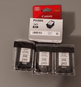Lot of 3 Virgin Canon Empty black Ink Cartridges 243