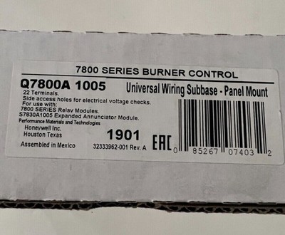 One New Honeywell Q7800A1005 Terminal Wiring Sub Base Panel Mount Q7800A-1005