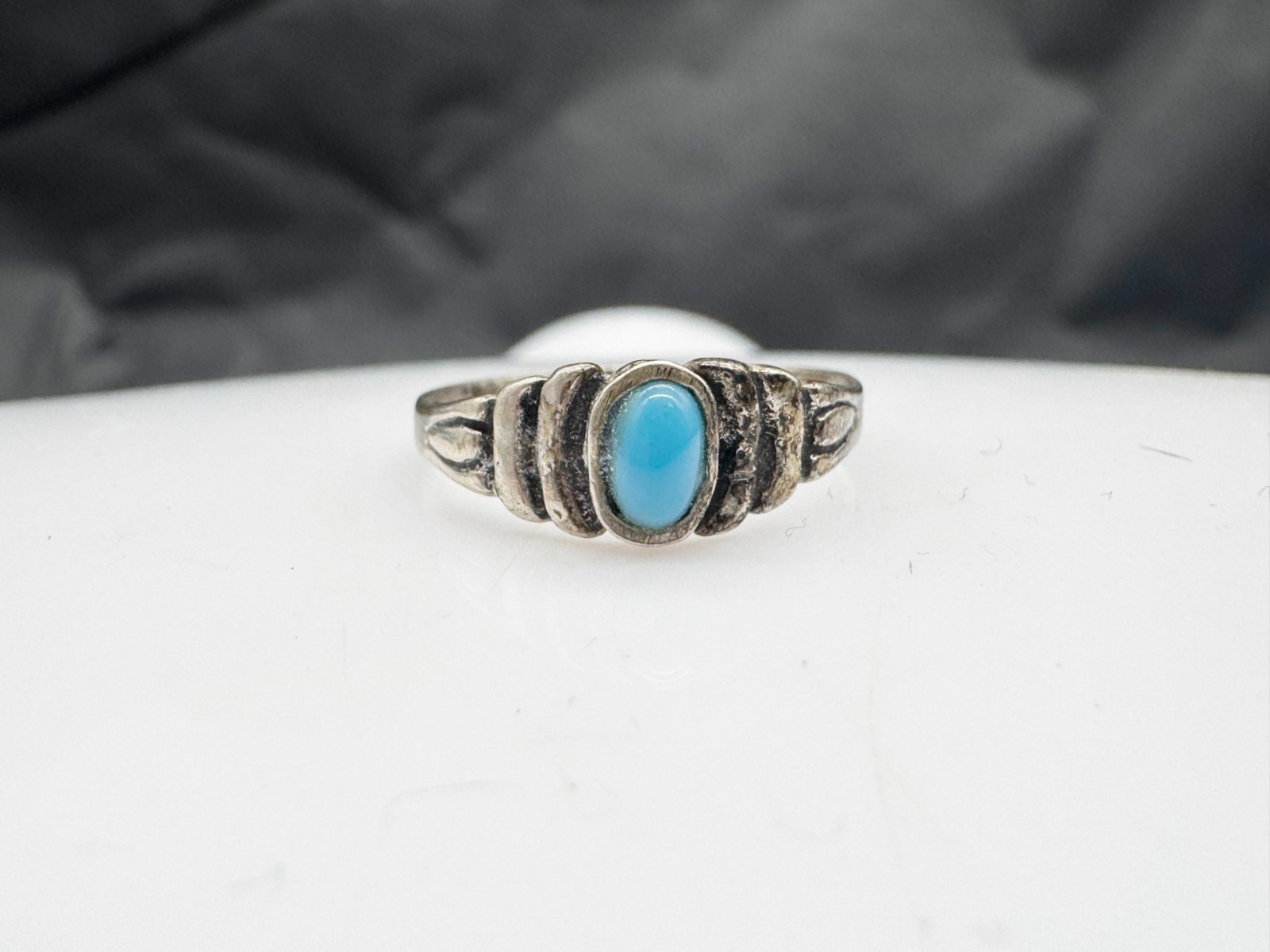 VINTAGE SOLID SILVER GOTHIC TURQUOISE SET  LADIES… - image 1