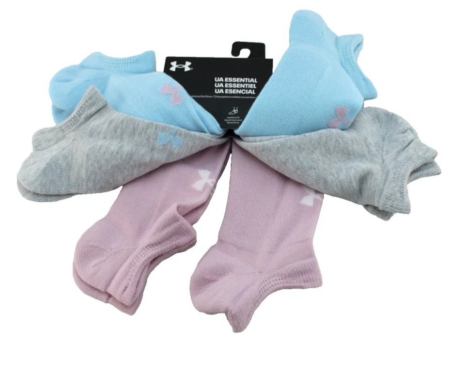 NUEVO CON ETIQUETAS CALCETINES UNDER ARMOUR UA ESSENTIAL ACOLCHADOS NO SHOW PAQUETE DE 6 pares grandes 8,5-13 Foto 3 de 3