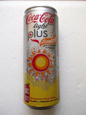 COCA COLA Light PLUS VITAMINE 2008 BELGIEN leere Dose 330ml oben geöffnet