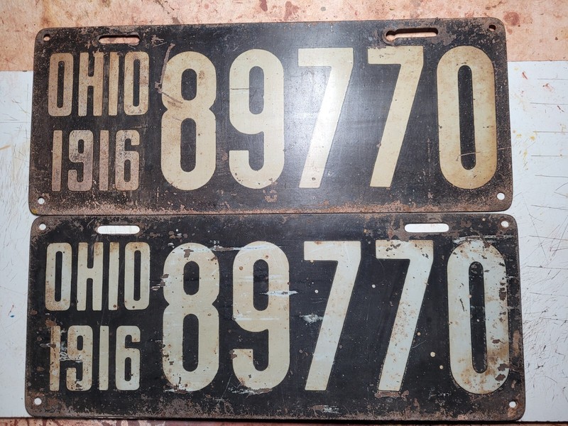 1916 Ohio pair license plate number 89770