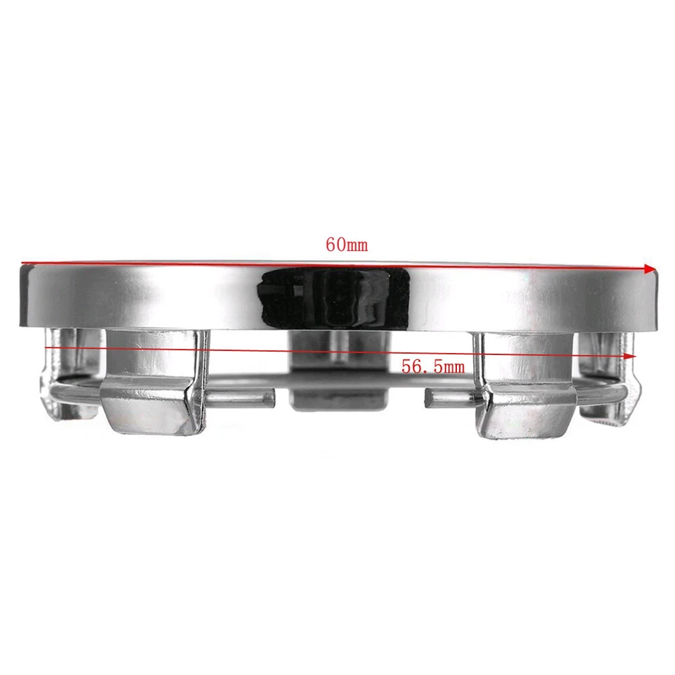 Tapacubos centrales universales para llantas de coche de 4 x 60 mm para decoración accesorio Foto 3 de 4