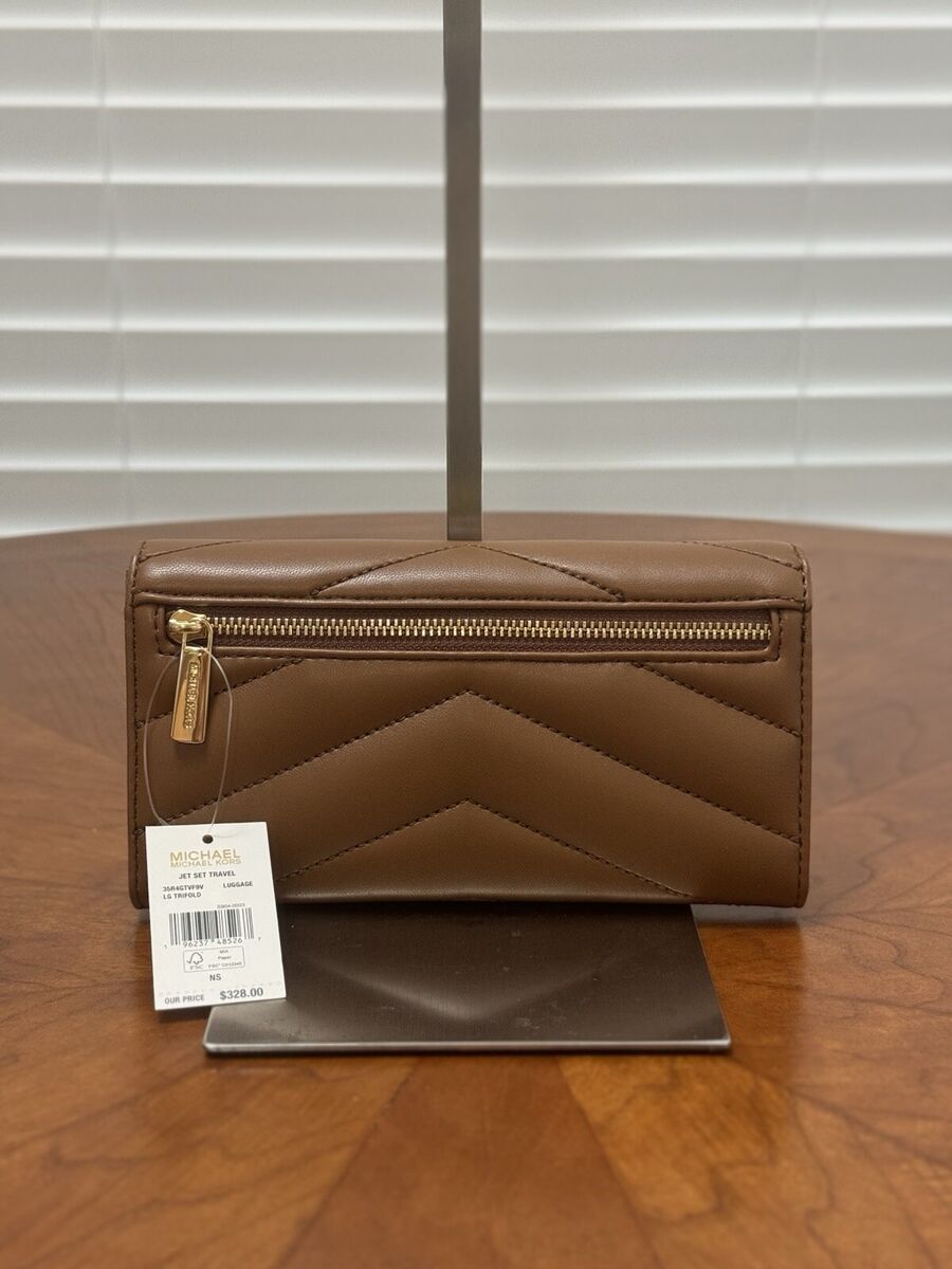 長財布 MICHAEL Michael Kors Jet Set Travel Large Embossed Wallet Jet Set Travel Large Logo Embossed Leather Envelope Wallet