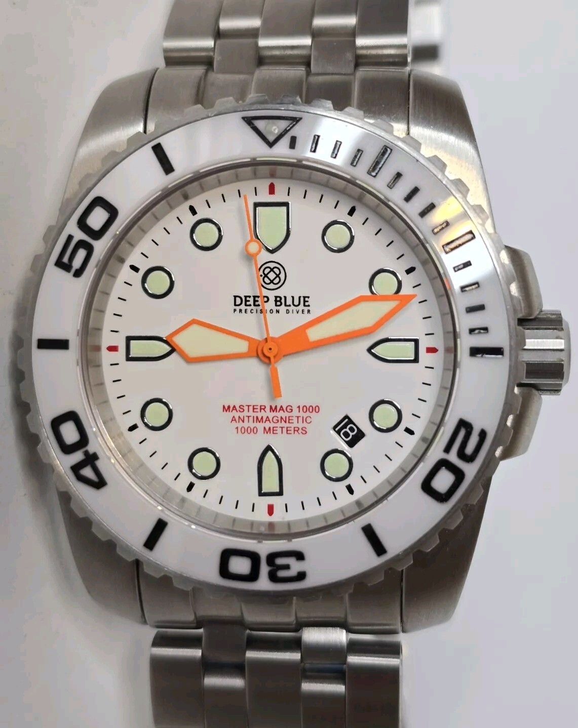 Deep Blue Men's Master Mag 1000 Swiss Automatic Watch White Dial