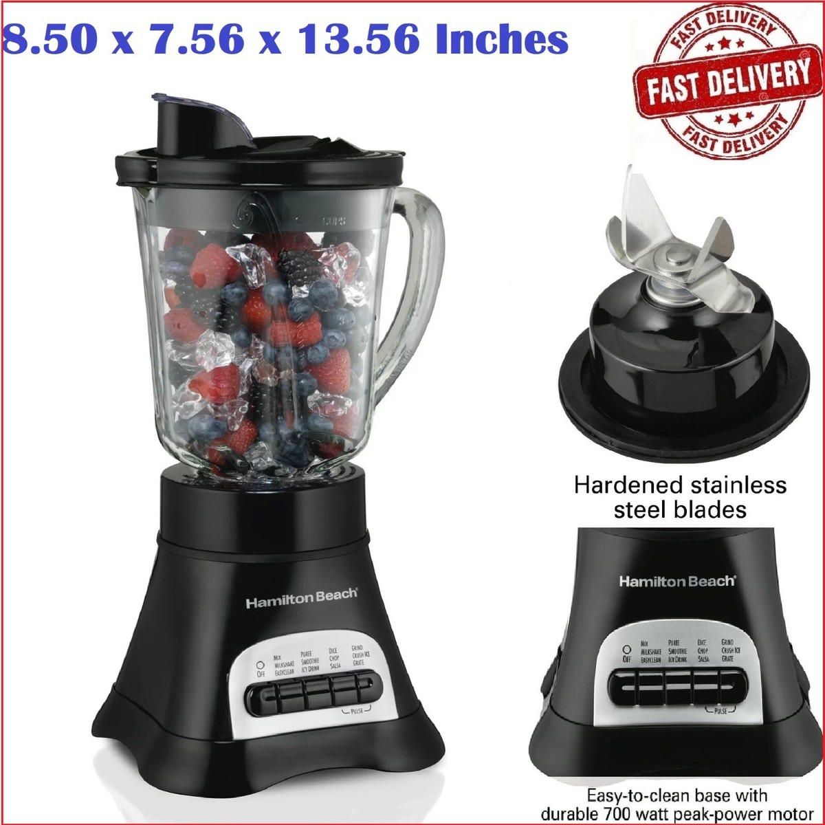 Hamilton Beach Wave Crusher Multi-Function Blender, 40 oz Black, 58165 Glass Jar | eBay Hamilton Beach Wave Crusher Multi-Function Blender, 40 oz Black, 58165 Glass Jar | eBay