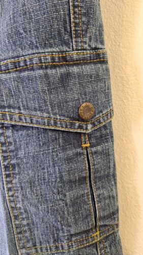 Vintage Y2K TOMMY JEANS Women's Sz 9 Denim Cargo Jeans Wide Leg Skater Grunge - Picture 8 of 12