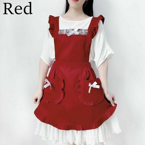 Lace Apron Ruffle Skirt Frill Baking Housewife Cafe Waitress Japanese Maid Women - Picture 15 of 18