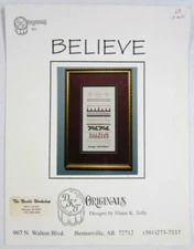 Believe Needlepoint Christmas Sampler Pattern DKT Originals