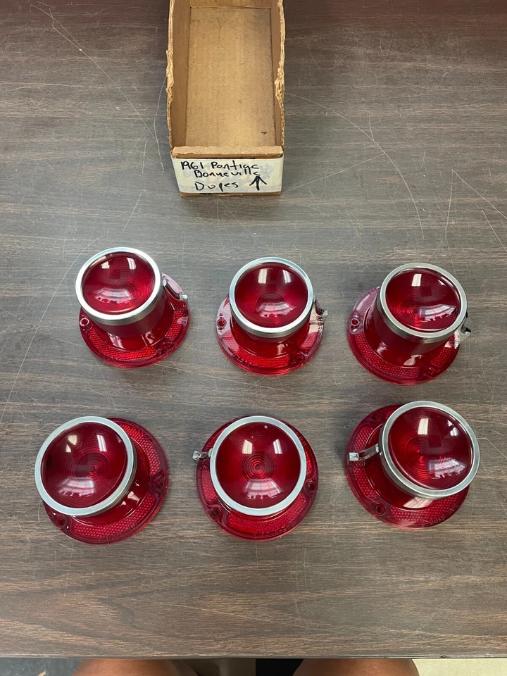 Pontiac Bonneville 1961 lentes de luz trasera izquierda y derecha nuevo juego repro 3 izquierda 3 derecha Foto 2 de 3