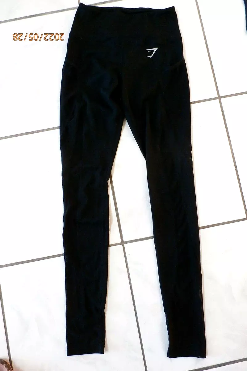 Gymshark Sculpture Black Mesh Panel Dry Moisture Management