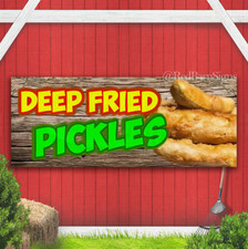FRIED PICKLES Advertising Vinyl Banner Sign Many Sizes CARNIVAL FAIR FOOD