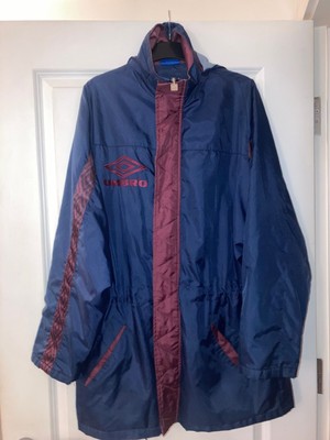 Vintage Umbro Football Coat Parka Red Blue Managers Coat Alex 
