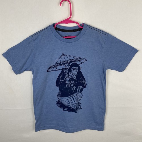 (Lot Of 2) Quicksilver Blue Red Graphic Monkey Shirt Boys size Small