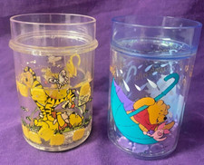 Vintage Disney Store Winnie the Pooh Double Layer Wall Plastic Glitter Cups