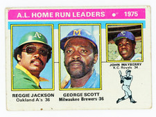 1976 Topps AL HR Leaders #194 Jackson/Scott/Mayberry Vintage MLB