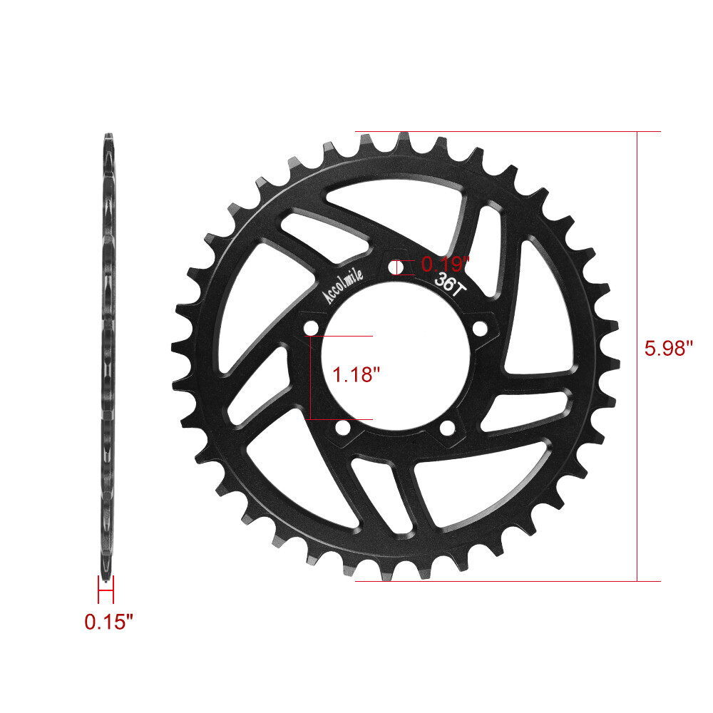 Electric Bike MTB 36T Blue Chainring Crankset  for BAFANG BB
