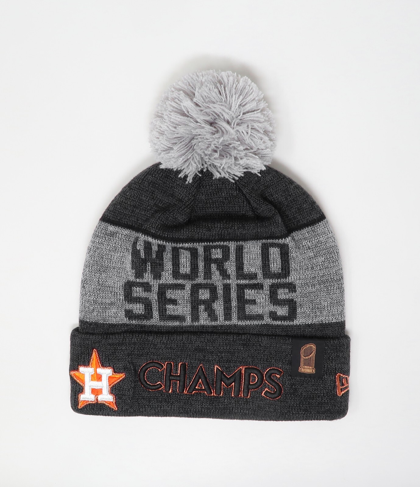 New Era Men Women Beanie Houston Astros World Series Champs Charcoal Knit Hat
