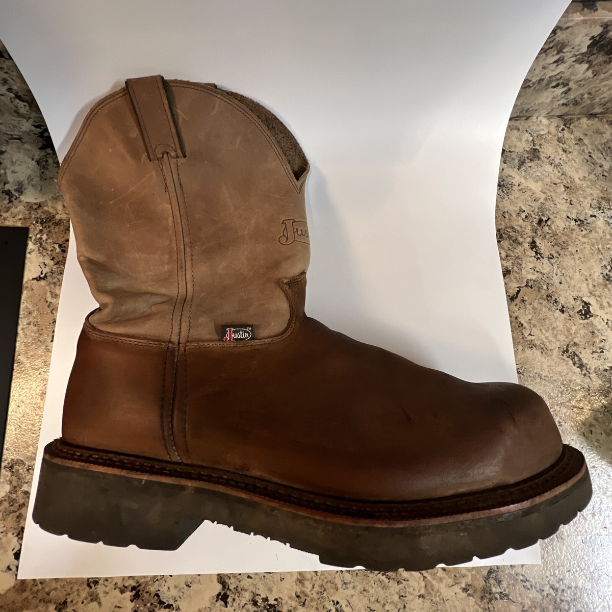 Justin Original 4491 Brown‎ Leather J-Max Slip On Men Work Boots SZ 10 EE Amazon.com | Justin Original Work Men main image 2