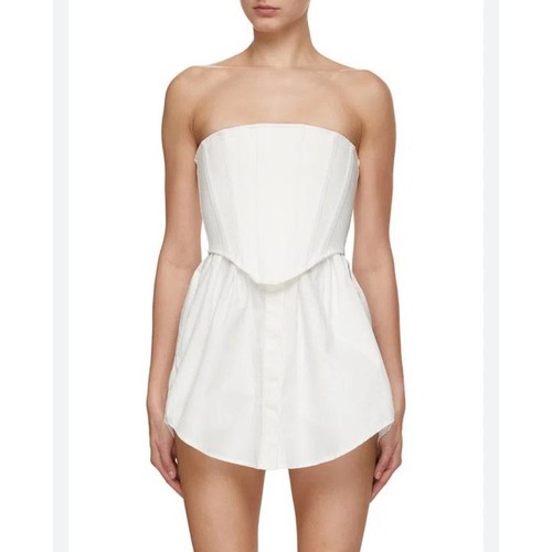 Dion Lee White Cotton Internal Corset Shirting Dress Size US 0 - Picture 7 of 16