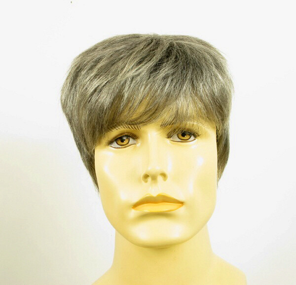 Toupet homme cheveux 100% naturels gris méché blanc de qualité supérieure