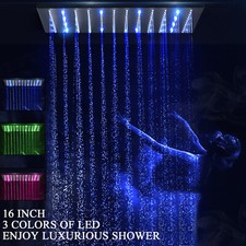 16-inch LED Shower Head Ceiling/Wall Mounted ...
