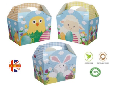 Osterparade Eiersuche Hase Küken Lamm Tragetasche Mahlzeit Tasche Boxen ~ Party Essen Box