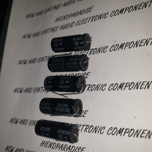NOS SIEMENS B41010 470uF 25V HI END Axial CAPS FOR AUDIO ! 5pcs - Picture 3 of 5