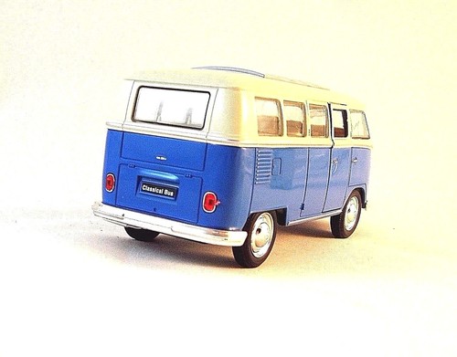 1963 VOLKSWAGEN T1 BUS METALLIC BLUE, WELLY 1/32 DIECAST CAR COLLECTOR'S MODEL - Picture 6 of 12