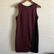 Sanctuary Dress Womens L arge Sleeveless Knee Length Pencil Zipper Accent