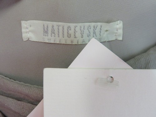 NWT Maticevski One Shoulder Dress Beige Pleated Cocktail Party Wedding Size 14 L - Picture 8 of 9