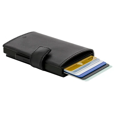 Ögon Cascade Wallet Snap Kartenetui Kreditkartenetui RFID-safe Leder Aluminium - Bild 1 von 4