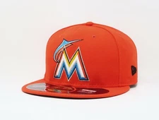 New Era 59Fifty Men Women Cap Miami Marlins Authentic Orange On Field Fitted Hat