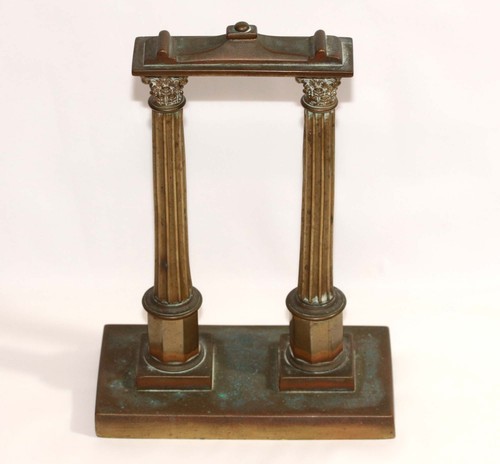 Antique 19thC Grand Tour Architectural Bronze Model of Two Columns & Lintel af - Picture 3 of 20