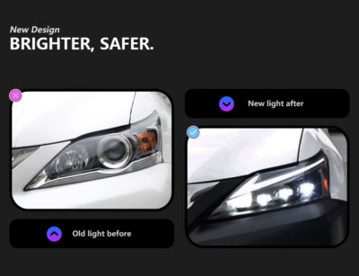 A Pair LED Headlight w/Sequential Turn Signal For Lexus