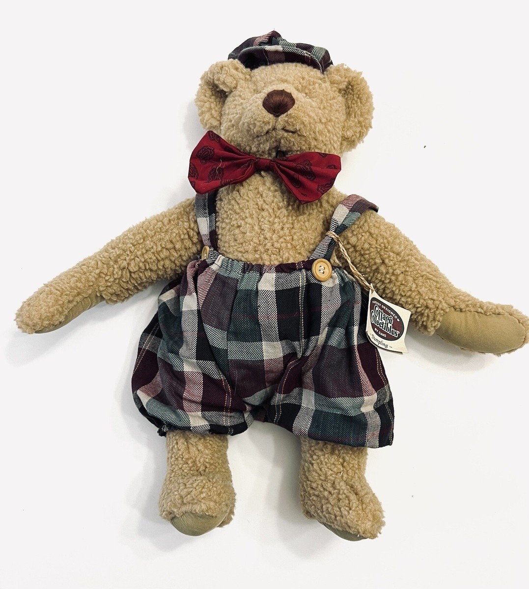 Ganz Cottage Collectibles Teddy Bear Dumpling W/Tags Plaid