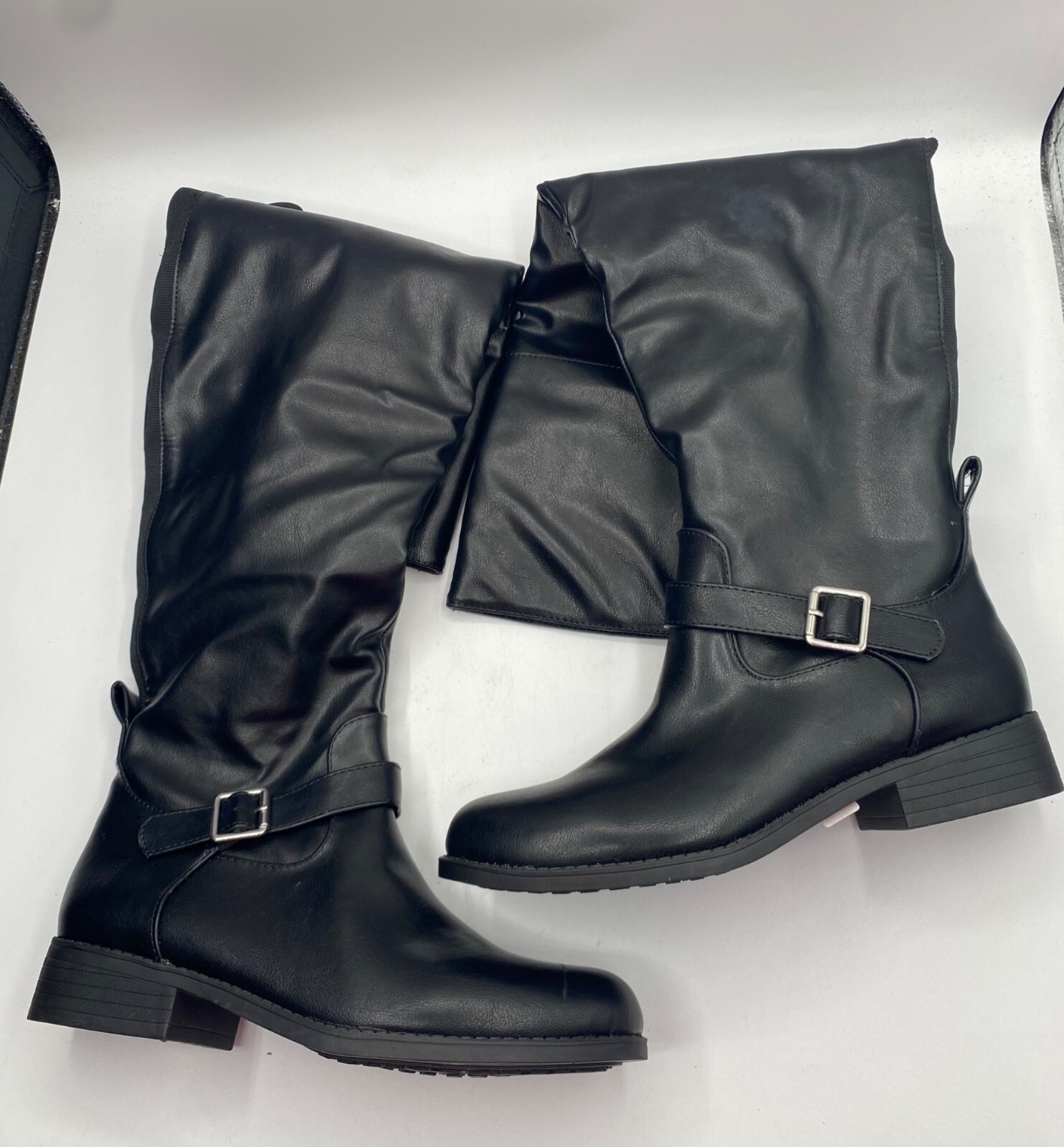 Sun + Stone Womens Faux Leather Tall Over The Knee Boots Size 7.5 NWD (STAINED)